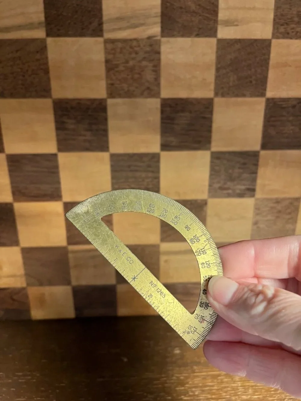 Vintage K & E Brass Protractor A520